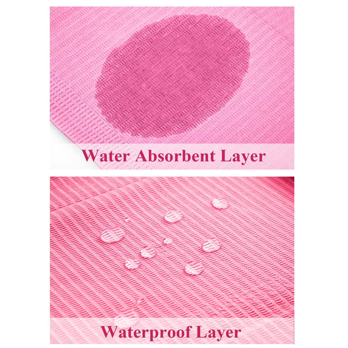 50Pcs Disposable Nail Art Table Towels 3 Ply Tissue Waterproof Lap Cloths 13" x 18" Waterproof Dental Bibs for Patients - Dentist or Medical Tray Cover and Nail Table Cover Supplies, Black