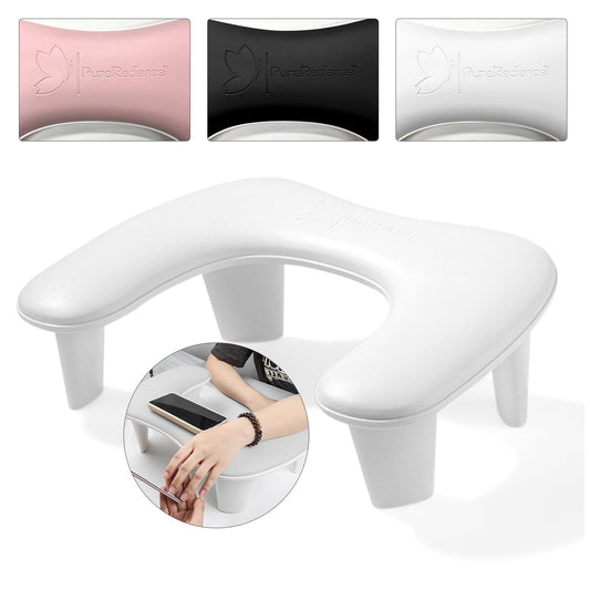 Nail Arm Rest – U-Shaped Ergonomic PU Leather Hand Rest Comfort Cushion for Acrylic Nails Tech – Ideal for Home & Professional Use – Easy Clean, Waterproof & Portable