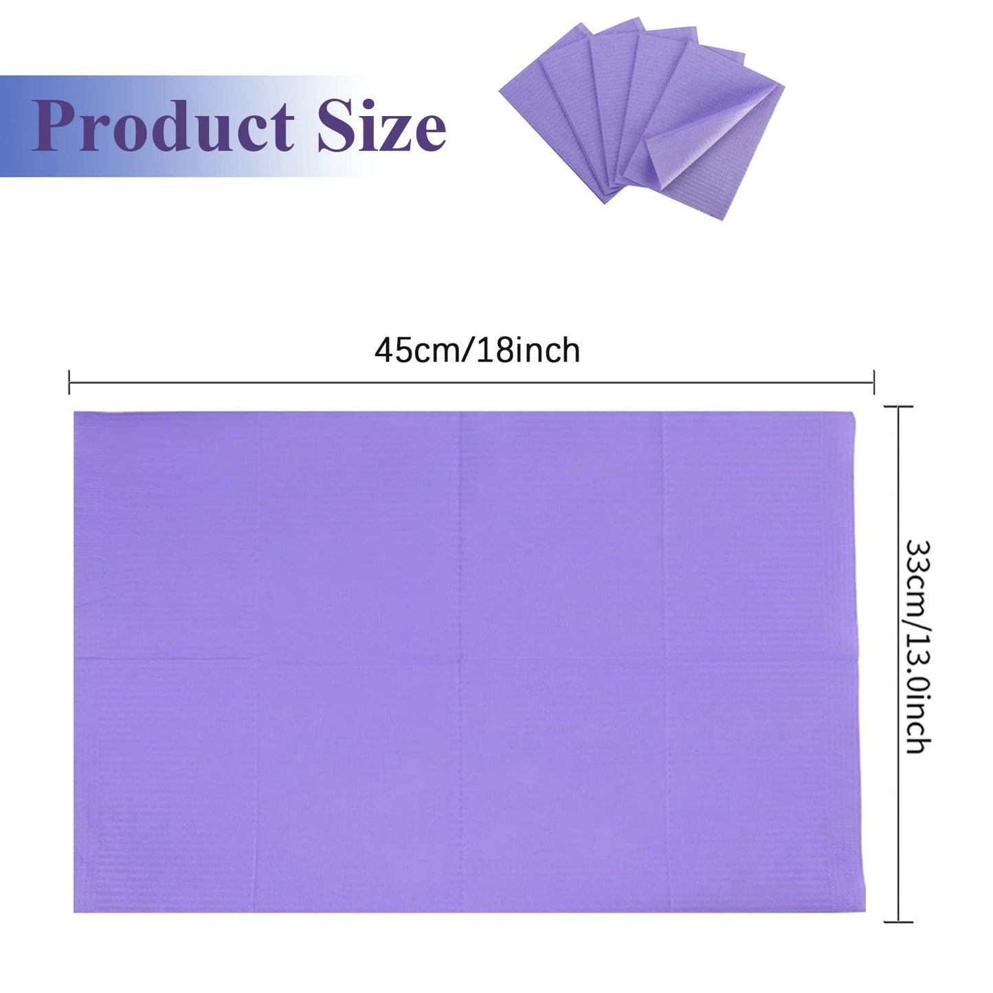 50Pcs Disposable Nail Art Table Towels 3 Ply Tissue Waterproof Lap Cloths 13" x 18" Waterproof Dental Bibs for Patients - Dentist or Medical Tray Cover and Nail Table Cover Supplies, Black