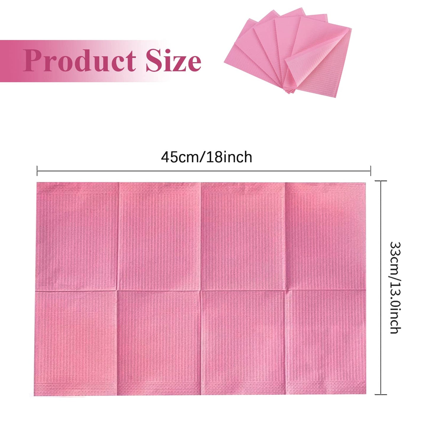 50Pcs Disposable Nail Art Table Towels 3 Ply Tissue Waterproof Lap Cloths 13" x 18" Waterproof Dental Bibs for Patients - Dentist or Medical Tray Cover and Nail Table Cover Supplies, Black