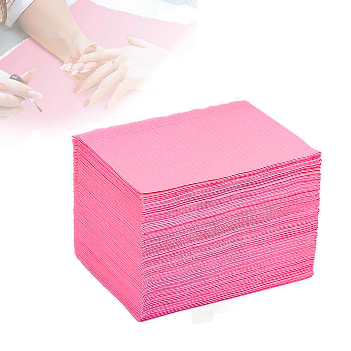 50Pcs Disposable Nail Art Table Towels 3 Ply Tissue Waterproof Lap Cloths 13" x 18" Waterproof Dental Bibs for Patients - Dentist or Medical Tray Cover and Nail Table Cover Supplies, Black